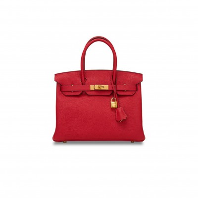 HERMÈS BIRKIN 25 TOGO ROUGE CASAQUE GOLD HARDWARE (25*20*13cm) 